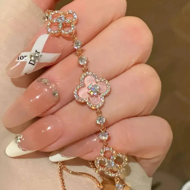Diamantora - Bracciale rosa Hanami